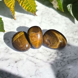 Tiger Eye Crystals Tumbled Stones Set‎ of Three (#3)